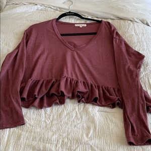 Long sleeve maroon tee